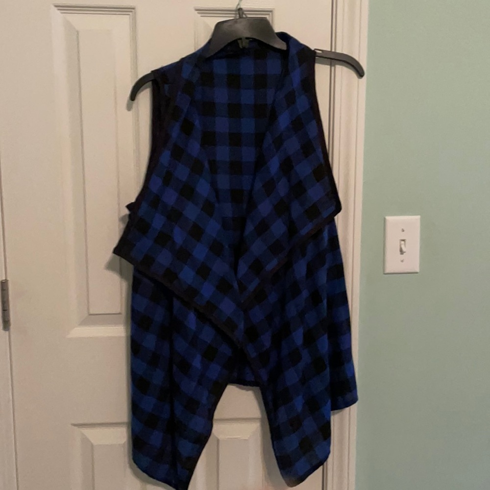 Blue and Black Buffalo Plaid Vest